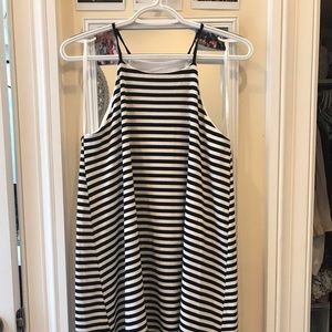 Black and white stripped tank dress
